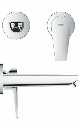 Grohe BauEdge 20474001 – Μίκτης νιπτήρα με επιτοίχια εγκατάσταση (2 οπές)