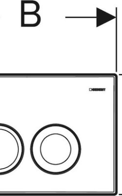 Geberit Delta25 – Πλακέτα Ενεργοποίησης Διπλής Έκπλυσης (Gloss Chrome)  diastaseis