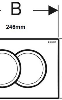 Geberit – Πλακέτα Ενεργοποίησης Διπλής Έκπλυσης Delta01 (Gloss Chrome) diastaseis