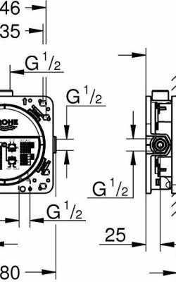 Grohe Rapido SmartBox 35600000 – Εντοιχιζόμενος Μηχανισμός SmartControl diastaseis 