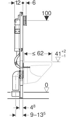 Geberit Sigma 12cm Duofix – Εντοιχιζόμενο Καζανάκι UP320 Χαμηλής Πίεσης