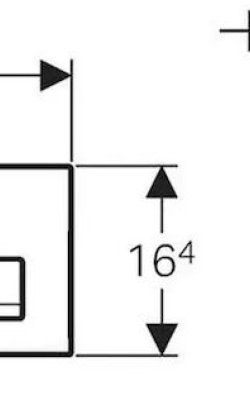 Geberit Delta 50 Πλακέτα για Καζανάκια Διπλής Λειτουργίας Μαύρη Ματ διαστασεις