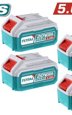 Total TFBCLI20285E- Σετ 4 Μπαταρίες 20 V / 5 Ah + Διπλός Ταχυφορτιστής P20S