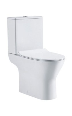  Domistyle Karina – RIMLESS Λεκάνη Πίσω Σιφόνι με Καζανάκι & Slim Soft Close Κάλυμμα – Λευκή