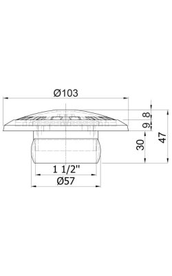 Acquasource ABS Στόμιο Πυθμένα Πισίνας με Ρυθμιζόμενη Βάση 63mm – Μαύρο 
