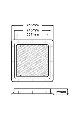 Acqua Source Σχάρα Πυθμένα Πισίνας ΒΤ ABS 9'' x 9'' – Λευκή 
