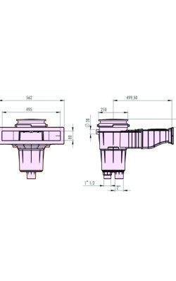 Aqualine Skimmer Υψηλού Προφίλ Τύπου NORM (17,5 lt) 