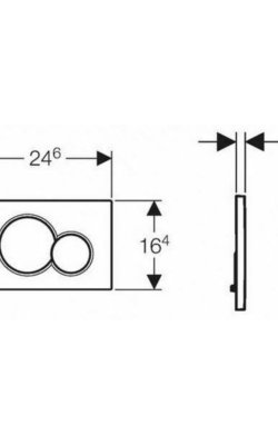 Geberit Sigma01 - Πλακέτα Ενεργοποίησης Διπλής Έκπλυσης (Gloss Chrome) διαστασεις 