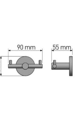 Sanco Twist Άγκιστρο Μπάνιου Διπλό με Βίδες Ασημί (Χρωμέ) 