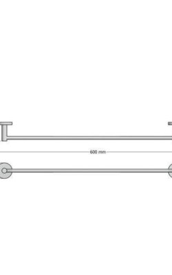 Sanco Twist Ράγα Μπάνιου Μονή Επιτοίχια με Βίδες 60cm Ασημί (Χρωμέ) 