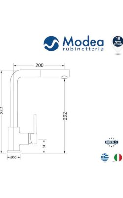  Modea Pull Out Line 00-2086 Ψηλή Μπαταρία Κουζίνας Πάγκου με Ντουζ – Ασημί 