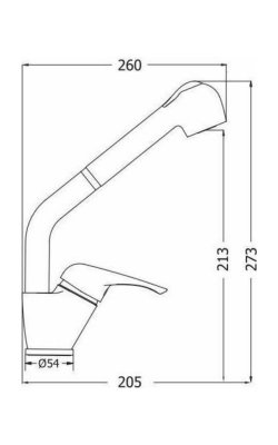 Modea Pull Out Elit Ψηλή Μπαταρία Κουζίνας Πάγκου με Ντουζ & Σπιράλ – Ασημί 