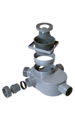 Interplast Πλαστικό Σιφώνι Δαπέδου 4 Υποδοχών Φ40 με Έξοδο Φ50 & INOX Σχάρα