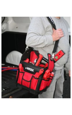 Virax Τσάντα Εργαλείων Ώμου Ανοιχτού Τύπου – Κόκκινη