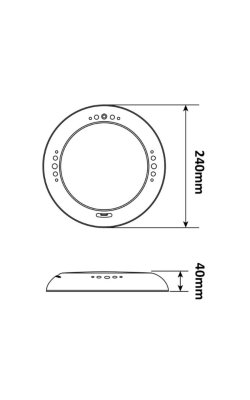 Acqua Source Φωτιστικό Πισίνας LED FLAT Ø24cm – 25W Ψυχρό Λευκό 6400K (351 LEDs) 