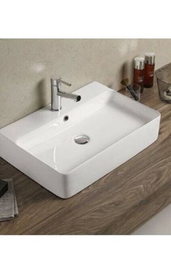  Tema New Strata 56 Επιτοίχιος / Επικαθήμενος Νιπτήρας Πορσελάνης 56x38x12cm – Λευκός