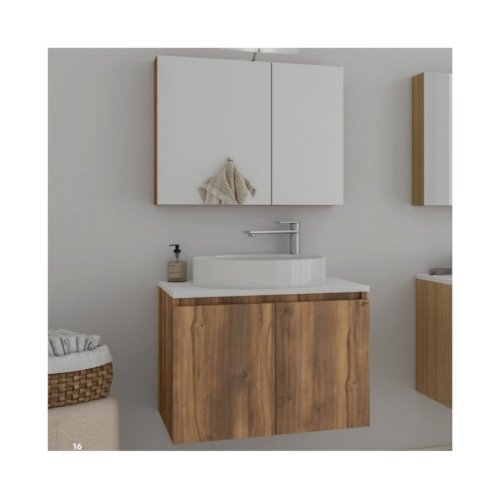 Drop Verona 60 – Έπιπλο Μπάνιου με Επικαθήμενο Νιπτήρα & Καθρέπτη-Ντουλάπι Χρώμα: Καφέ – Απόχρωση Amber Baroque Διαστάσεις: 60 × 45 cm