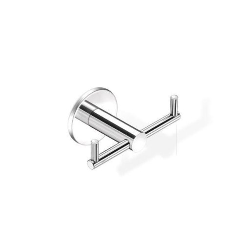 Sanco Twist Άγκιστρο Μπάνιου Διπλό με Βίδες Ασημί (Χρωμέ) 