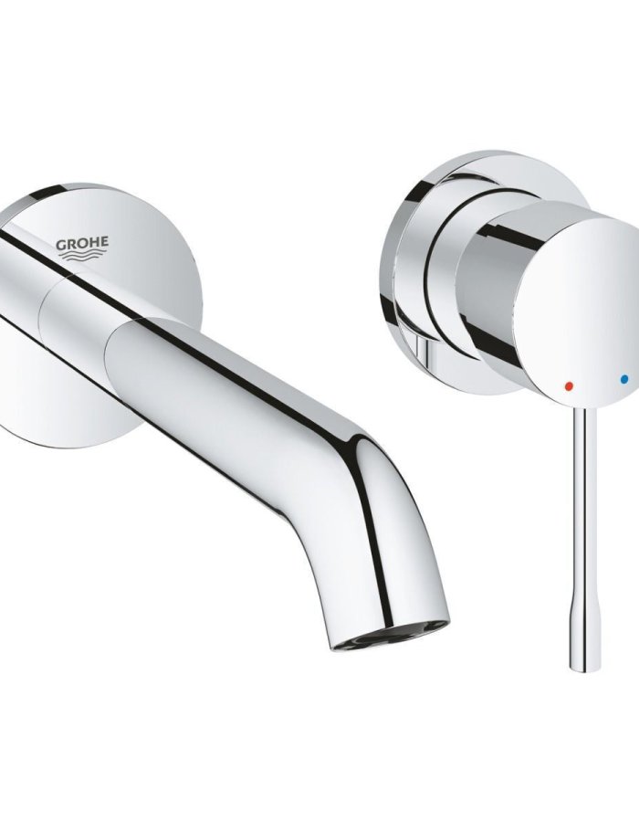 Grohe Essence Σετ Μίκτης & Στόμιο Εντοιχισμού Νιπτήρα 1 Εξόδου Ασημί 