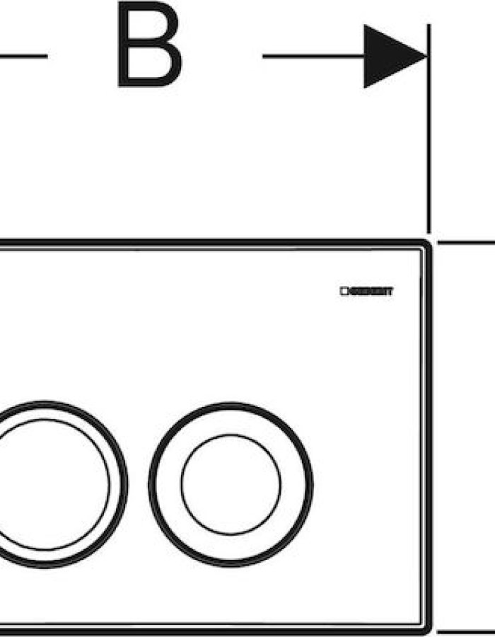 Geberit Delta25 – Πλακέτα Ενεργοποίησης Διπλής Έκπλυσης (Gloss Chrome)  diastaseis