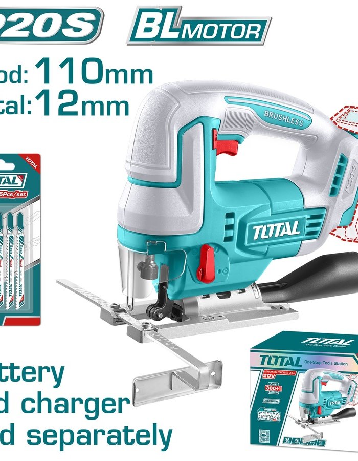 TOTAL ΕΠΑΓΓ. ΣΕΓΑ ΜΠΑΤ. Li-ion 20V ΧΩΡΙΣ ΜΠΑΤΑΡΙΑ & ΦΟΡΤΙΣΤΗ (TJSLI1008)