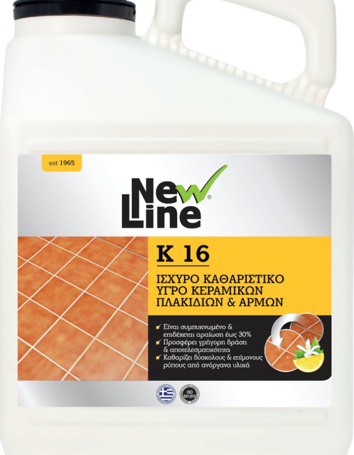 New Line K-16 – Ισχυρό Καθαριστικό Πλακιδίων & Αρμών (3 L)