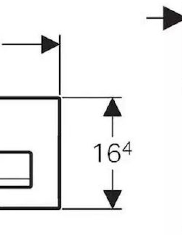 Geberit Delta 50 Πλακέτα για Καζανάκια Διπλής Λειτουργίας Μαύρη Ματ διαστασεις