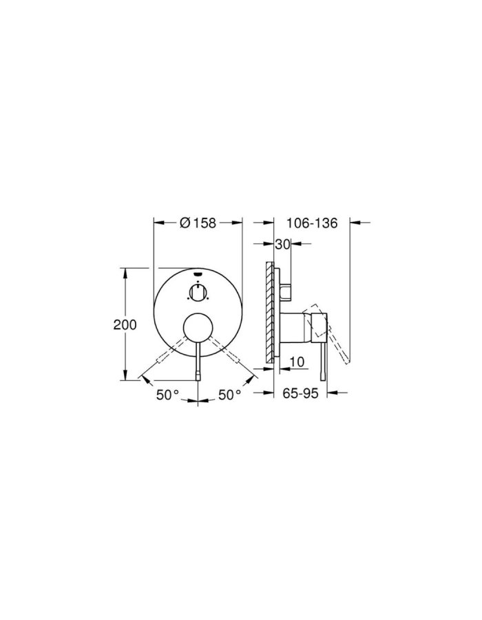 GROHE ESSENCE NEW Μπαταρία μπάνιου εντοιχισμού 3 εξόδων
