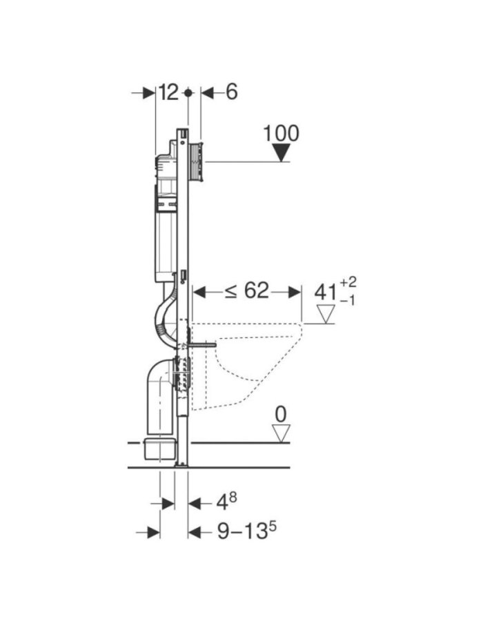 Geberit Sigma 12cm Duofix – Εντοιχιζόμενο Καζανάκι UP320 Χαμηλής Πίεσης