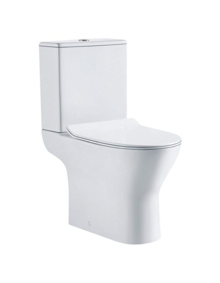  Domistyle Karina – RIMLESS Λεκάνη Πίσω Σιφόνι με Καζανάκι & Slim Soft Close Κάλυμμα – Λευκή