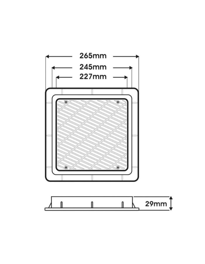 Acqua Source Σχάρα Πυθμένα Πισίνας ΒΤ ABS 9'' x 9'' – Λευκή 