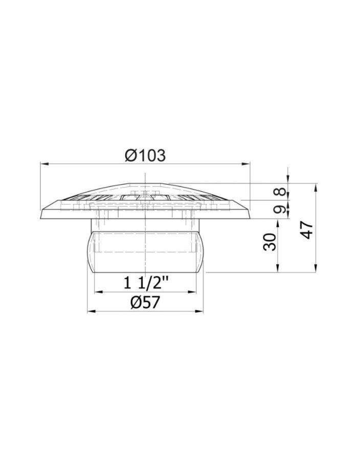  Acquasource ABS Στόμιο Πυθμένα Πισίνας με Ρυθμιζόμενη Βάση 63mm – Λευκό 