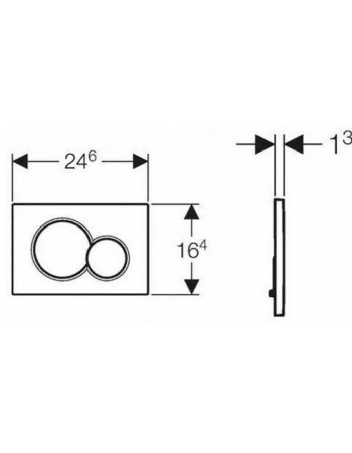 Geberit Sigma01 Jet Black Gloss Πλακέτα Ενεργοποίησης Διπλής Έκπλυσης