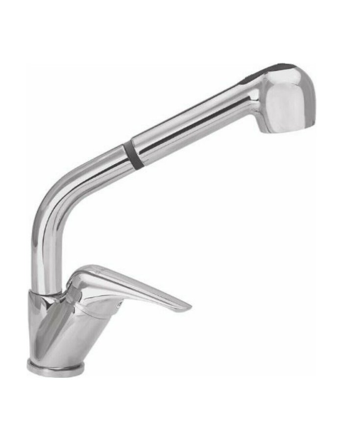 Modea Pull Out Elit Ψηλή Μπαταρία Κουζίνας Πάγκου με Ντουζ & Σπιράλ – Ασημί 