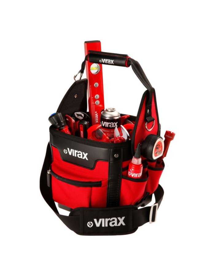 Virax Τσάντα Εργαλείων Ώμου Ανοιχτού Τύπου – Κόκκινη
