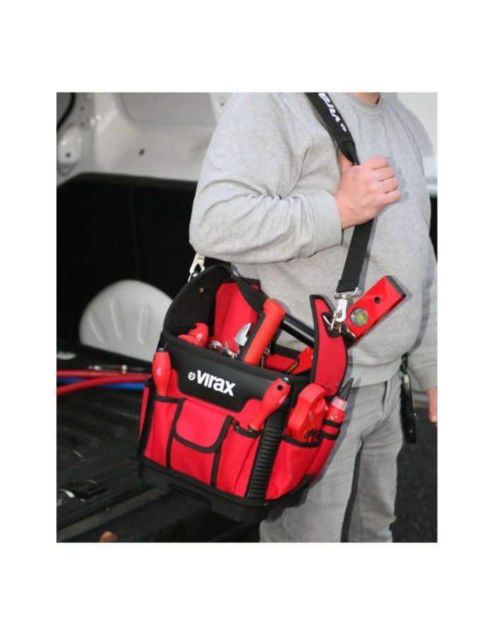 Virax Τσάντα Εργαλείων Ώμου Ανοιχτού Τύπου – Κόκκινη