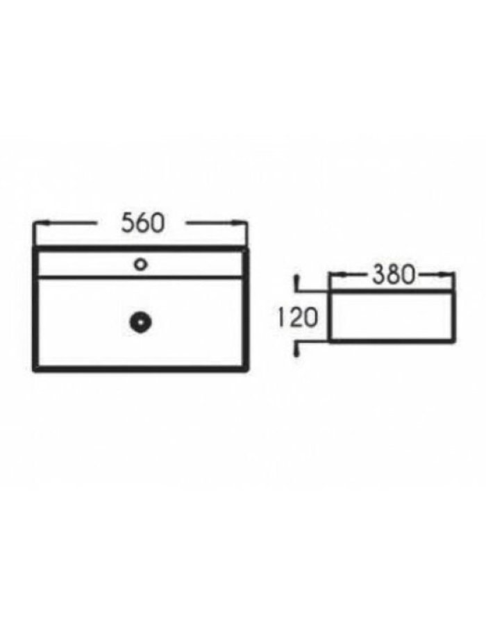  Tema New Strata 56 Επιτοίχιος / Επικαθήμενος Νιπτήρας Πορσελάνης 56x38x12cm – Λευκός